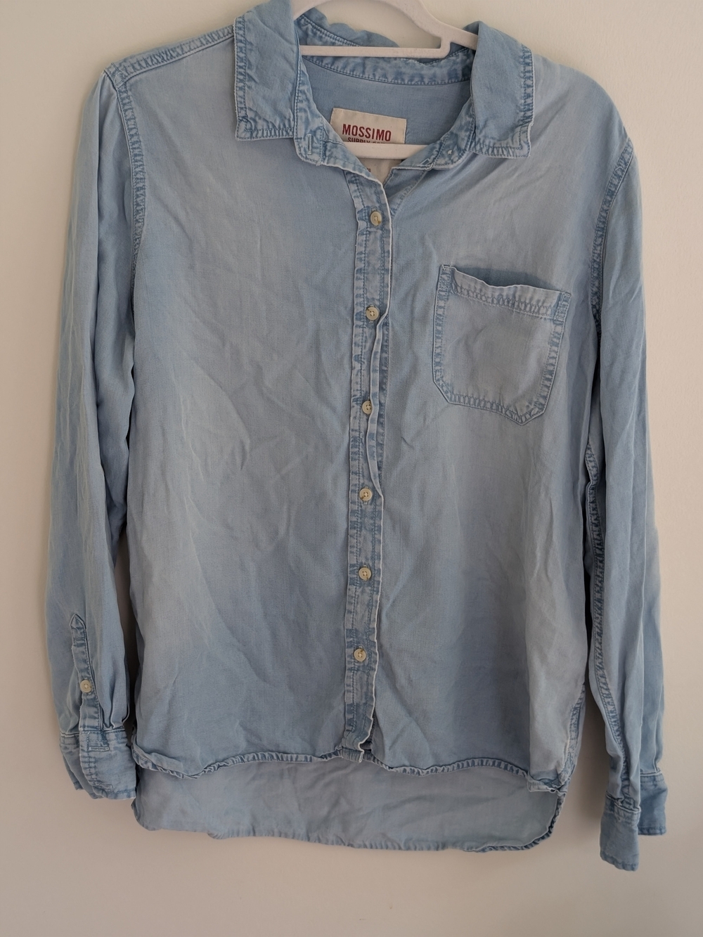Mossimo Supply Co. Light Blue Denim-Style Button-Down Shirt